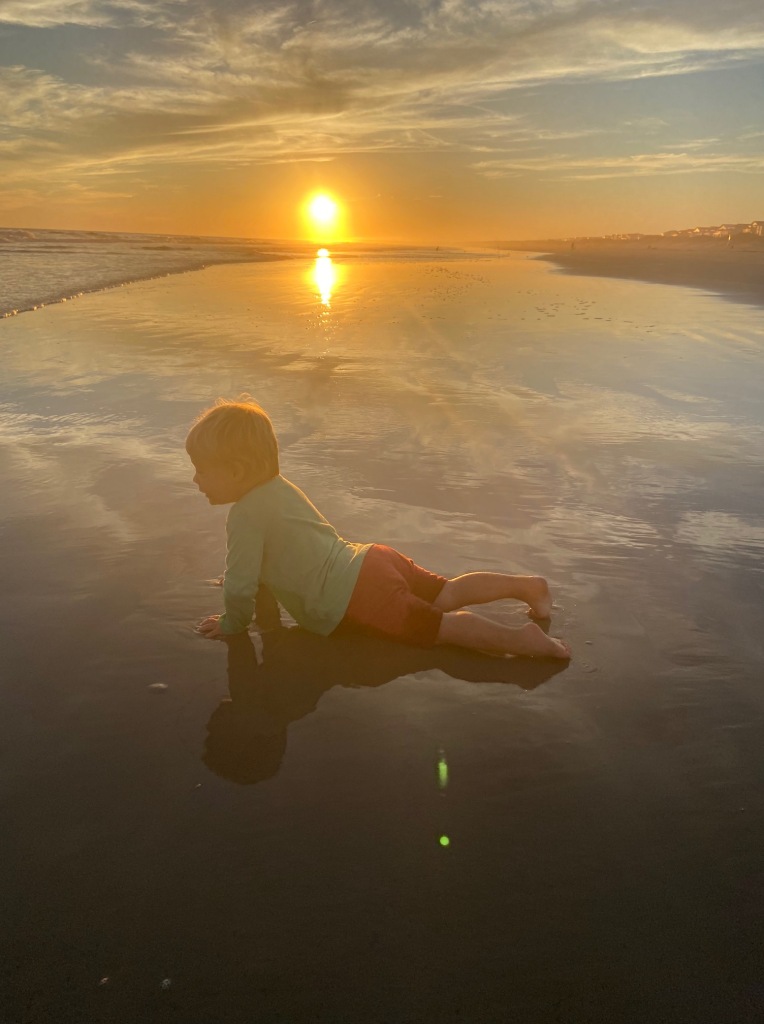 sunset-beach-north-carolina-toddler-yoga